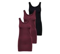 ONLY Damen Onllive Love Long Tank TOP JRS 3-PA, Black/+ 2 Port ROYAL, S