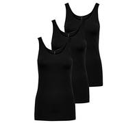 ONLY Damen Onllive Love Tank TOP JRS 3-Pack, Black/+ 2 Black, M