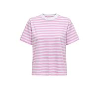 ONLY Damen ONLLIVINA S/S Stripe Tee JRS 15272227 ,Bonbon/Stripes:white Stripes ,M