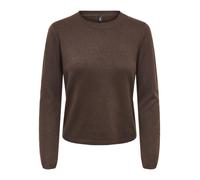 Strickpullover ONLY "ONLLOYAL LS ONECK KNT NOOS", Damen, Gr. S, chocolate torte detail:melange, Strick, Obermaterial: 80% Polyester, 20% Nylon, meliert, normal, Rundhals, Pullover Strickpullover, Mate