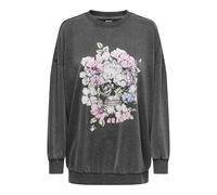 ONLY Damen Onllucinda L/S Autentic O-Neck SWT Sweatshirt, Black/Print:Skull Ranch, 38