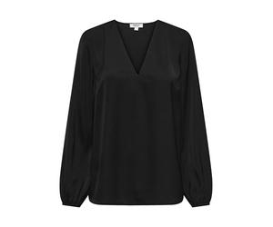 ONLY Damen Onllucy Life Ls Satin V-Neck Top WVN, Black, S