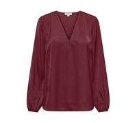ONLY Damen Onllucy Life Ls Satin V-Neck Top WVN, Tawny Port, XL