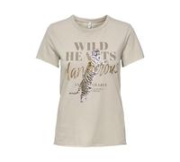 ONLY Damen Onllucy Life Reg S/S Top JRS Noos, Pumice Stone, M