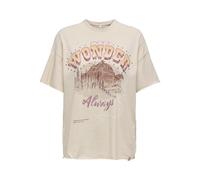 ONLY Damen Onllucy Life S/S Mountain Top Box JRS, Pumice Stone, X-Large