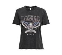 ONLY Damen ONLLUCY REG S/S JRS NOOS Top, Black/Print:Lover,XL