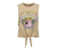 ONLY Damen Onllucy S/L Knot Eagle Top Box JRS, Irish Cream/Print:Liberty, S