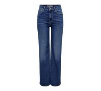 ONLY Damen Onlluna Hw Wide DNM Diabox Jeans, Dark Blue Denim, 28 W/32 L