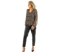 ONLY Damen Onlluna L/S V-Neck Top Cs Noos Ptm Langarmshirt, Black/AOP:cora Graphic, L