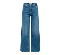 High-waist-Jeans ONLY "ONLMADISON BLUSH HW WIDE DNM CRO665", Damen, Gr. S, Länge 30, light medium blau denim, Denim/Jeans, Obermaterial: 82% Baumwolle, 16% Polyester, 2% Elasthan, unifarben, lang, Jea