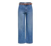 High-waist-Jeans ONLY "ONLMADISON HW WIDE BELT DNM TAI635", Damen, Gr. S, Länge 32, medium blau denim, Denim/Jeans, Obermaterial: 99% Baumwolle, 1% Elasthan, unifarben, lang, Jeans High-Waist-Jeans, B