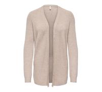 Strickjacke ONLY "ONLMARY LS OPEN RIB CARDI KNT", Damen, Gr. L, mocha meringue detail:melange, Strick, Obermaterial: 50% Viskose, 27% Nylon, 23% Polyester, meliert, regular fit normal, V-Ausschnitt, S