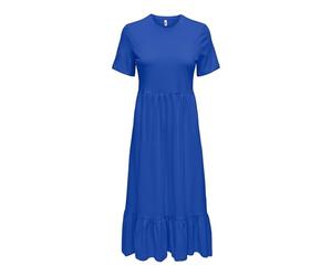 ONLY Damen ONLMAY Life S/S Peplum Calf DRESSBOX JRS Maxikleid, (DE/NL/SE/PL, Alphanumerisch, S, Regular, Regular, Dazzling Blue)