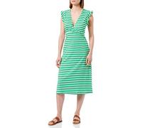ONLY Damen Onlmay S/L Wrap Dress Box JRS Midi Kleid, Kelly Green/Stripes:Cloud Dancer (Dina), S EU