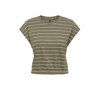 ONLY Damen Onlmay S/S Cropped Box JRS Top, Mermaid/Stripes:Cloud Dancer (Nadia), XS EU