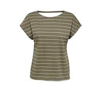 ONLY Damen Onlmay S/S Open Back Top Box JRS T-Shirt, Mermaid/Stripes:Cloud Dancer (Nadia), XS EU