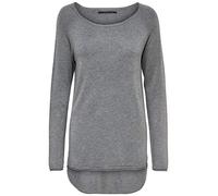 ONLY Damen Onlmila Lacy L/S Long Pullover Knt Noos, Medium Grey Melange 1, XS