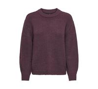 Strickpullover ONLY "ONLMILOUZ LS RIB PULLOVER KNT NOOS", Damen, Gr. M, decadent chocolate, Strick, Obermaterial: 100% Polyacryl, unifarben, hüftlang, Rundhals, Pullover (12450037-M) decadent chocolat