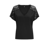 ONLY Damen Onlmoster S/S V-neck Lace Top Jrs, Schwarz, S