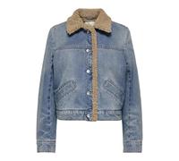 ONLY Damen Onlnadya Ls Teddy DNM Jacket Gua Jacke, Blau, XS