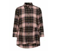 ONLY Damen Onlnew Canberra 3/4 Check Shirt Nooswvn Karohemd, Schwarz, L EU