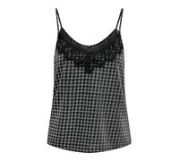 ONLY Damen Onlnew Carol S/L Glitter Mix Top Box JRS, Black/Detail:Houndstooth Silver, M