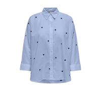 ONLY Damen Onlnew Lina Grace Ls Emb Shirt Noos WVN Knopfverschluss Box Fit Hemd Mit Langen Ärmeln, Brunnera Blue, XXS