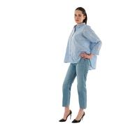 ONLY Damen Onlnew Lina Grace Ls Emb Shirt Noos WVN Knopfverschluss Box Fit Hemd Mit Langen Ärmeln, Brunnera Blue, Small