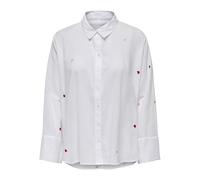 ONLY Damen Onlnew Lina Grace Ls Emb Shirt Noos WVN Knopfverschluss Box Fit Hemd Mit Langen Ärmeln, Bright White, XXXL