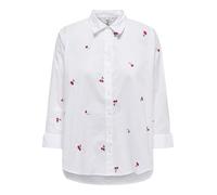 ONLY Damen Onlnew Lina Grace Ls Emb Shirt Noos WVN Knopfverschluss Box Fit Hemd Mit Langen Ärmeln, Bright White, XS