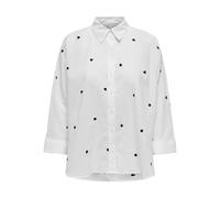 ONLY Damen Onlnew Lina Grace Ls Emb Shirt Noos WVN Knopfverschluss Box Fit Hemd Mit Langen Ärmeln, Bright White, Small
