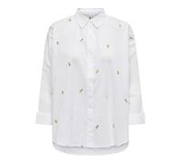 ONLY Damen Onlnew Lina Grace Ls Emb Shirt Noos WVN Knopfverschluss Box Fit Hemd Mit Langen Ärmeln, Bright White, XX-Small