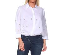 ONLY Damen Onlnew Lina Grace Ls Emb Shirt Noos WVN Knopfverschluss Box Fit Hemd Mit Langen Ärmeln, Bright White, X-Large