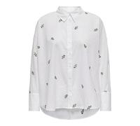 ONLY Damen Onlnew Lina Grace Ls Emb Shirt Noos WVN Knopfverschluss Box Fit Hemd Mit Langen Ärmeln, Bright White, X-Large