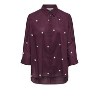 Hemdbluse ONLY "ONLNEW LINA GRACE LS EMB SHIRT NOOS WVN", Damen, Gr. L (40), winetasting detail:w cloud dancer emb heart, Web, Obermaterial: 100% Baumwolle, modisch, Po-bedeckend, Langarm, Blusen (783