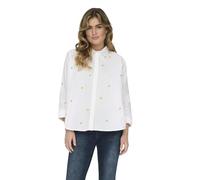 ONLY Damen Onlnew LINA Grace LS EMB Shirt NOOS WVN Langarmbluse, Bright White/AOP:Lemon,M