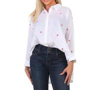 ONLY Damen Onlnew LINA Grace LS EMB Shirt NOOS WVN Langarmbluse, Bright White Red Bow ,M