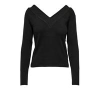 ONLY Damen Onlnew Tessa L/S V-neck Knt Pullover Sweater, Schwarz, L EU