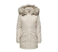 Parka ONLY "ONLNEWKATY PARKA LIFE OTW CC", Damen, Gr. S, moonbeam detail:nature fur, Web, Obermaterial: 100% Polyester, unifarben, regular fit, Jacken (41423929-S) moonbeam detail:nature fur