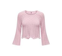 Rundhalspullover ONLY "ONLNOLA LIFE 3/4 PULLOVER KNT NOOS", Damen, Gr. M, pink (candy pink), Strick, Obermaterial: 70% Baumwolle, 30% Polyester, unifarben, taillenlang, Rundhals, Strickbündchen, Pullo
