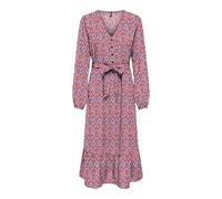 ONLY Damen Onlnova Life Elite Amy Long Dress Kleid, Red Orange/AOP:591 Soul, Medium