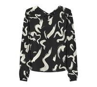 ONLY Damen Onlnova Life Elite L/S Mallory Top, Black/AOP:587 Yoko, Medium