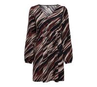 ONLY Damen Onlnova Life Elite L/S Siri Dress Kleid, Brown Stone/AOP:589 Russet Graphic, Medium