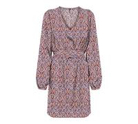 ONLY Damen Onlnova Life Elite L/S Siri Dress Kleid, Red Orange/AOP:591 Soul, X-Large