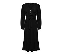 ONLY Damen Onlnova Life VIS Amy Long Dress SOLID Kleid 15241891 ,Schwarz ,XS