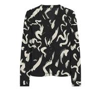 ONLY Damen Onlnova Life Vis L/S Malou Top Bluse, Black/AOP:587 Yoko, Medium