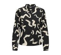 ONLY Damen Onlnova Life Vis L/S Maya Shirt Top, Black/AOP:587 Yoko, XS