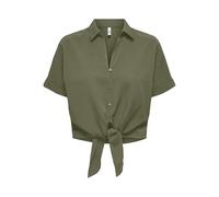 ONLY Damen Onlnova Life Vis S/S Knot Shirt Solid, Kalamata, X-Small