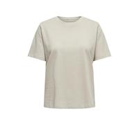 Kurzarmshirt ONLY "ONLONLY S/S TEE JRS NOOS", Damen, Gr. XS, beige (silber lining), Jersey, Obermaterial: 100% Baumwolle, unifarben, regular fit normal, Rundhals, Shirts, regular fit, casual, Single J