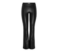 ONLY Damen Onlpaige Mw Faux Le Flared Legging PNT, Black, S / 32L